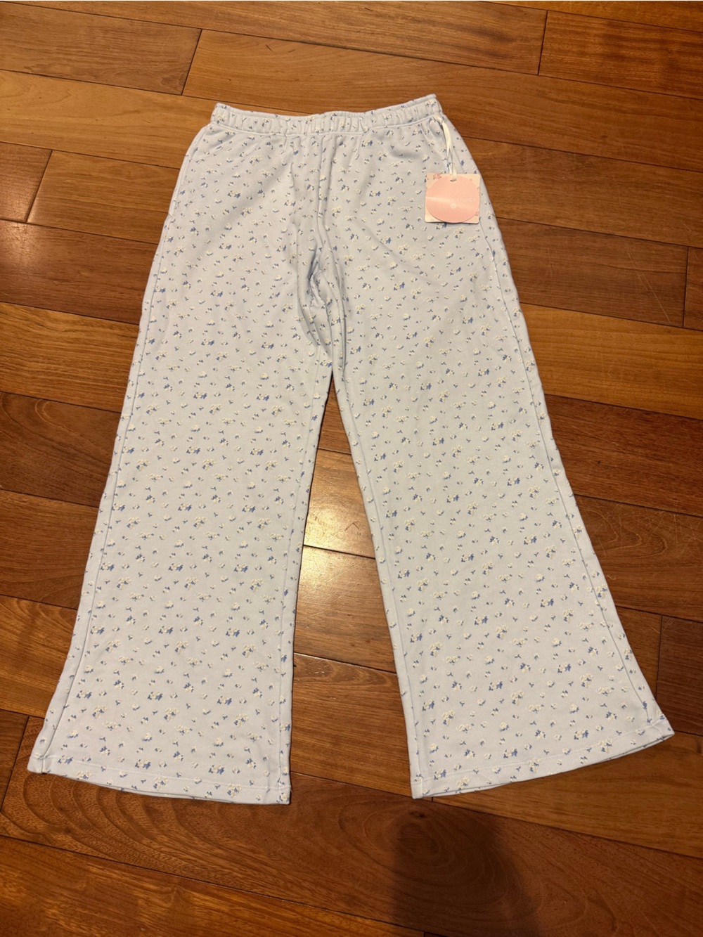Target Loveshack Fancy Baby Blue Floral Knit Bottoms